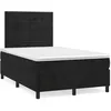 Image de vidaXL Sommier à lattes de lit avec matelas noir 120x190 cm velours