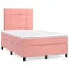 Image de vidaXL Sommier Ã  lattes de lit avec matelas rose 120x190 cm velours