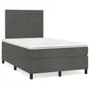 Image de vidaXL Sommier à lattes de lit et matelas gris foncé 120x190cm velours