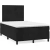 Image de vidaXL Sommier à lattes de lit avec matelas noir 120x190 cm velours