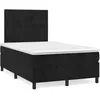 Image de vidaXL Sommier Ã  lattes de lit avec matelas noir 120x190 cm velours