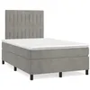 Image de vidaXL Sommier à lattes de lit et matelas gris clair 120x190cm velours