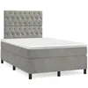 Image de vidaXL Sommier à lattes de lit et matelas gris clair 120x190cm velours