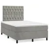 Image de vidaXL Sommier Ã  lattes de lit et matelas gris clair 120x190cm velours
