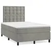 Image de vidaXL Sommier à lattes de lit et matelas gris clair 120x190cm velours