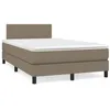 Image de vidaXL Sommier à lattes de lit matelas et LED taupe 120x190 cm tissu