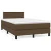 Image de vidaXL Sommier à lattes de lit matelas et LED marron foncé 120x190 cm