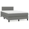 Image de vidaXL Sommier à lattes de lit matelas LED gris foncé 120x190 cm tissu