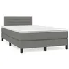 Image de vidaXL Sommier Ã  lattes de lit matelas LED gris foncÃ© 120x190 cm tissu