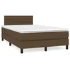 Image de vidaXL Sommier à lattes de lit matelas et LED marron foncé 120x190 cm