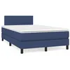 Image de vidaXL Sommier à lattes de lit matelas et LED bleu 120x190 cm tissu