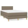 Image de vidaXL Sommier à lattes de lit matelas et LED taupe 120x190 cm tissu