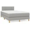 Image de vidaXL Sommier à lattes de lit matelas LED gris clair 120x190 cm tissu