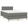 Image de vidaXL Sommier à lattes de lit matelas LED gris foncé 120x190 cm tissu