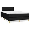 Image de vidaXL Sommier à lattes de lit matelas et LED noir 120x190 cm tissu