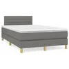 Image de vidaXL Sommier à lattes de lit matelas LED gris foncé 120x190 cm tissu