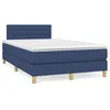 Image de vidaXL Sommier à lattes de lit matelas et LED bleu 120x190 cm tissu