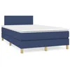 Image de vidaXL Sommier à lattes de lit matelas et LED bleu 120x190 cm tissu