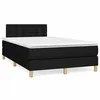Image de vidaXL Sommier à lattes de lit matelas et LED noir 120x190 cm tissu