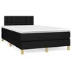 Image de vidaXL Sommier Ã  lattes de lit matelas et LED noir 120x190 cm tissu