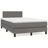 Image de vidaXL Sommier à lattes de lit matelas LED gris 120x190 cm similicuir