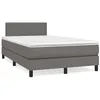 Image de vidaXL Sommier Ã  lattes de lit matelas LED gris 120x190 cm similicuir