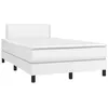 Image de vidaXL Sommier à lattes de lit matelas LED blanc 120x190 cm similicuir