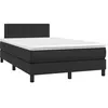 Image de vidaXL Sommier à lattes de lit matelas LED noir 120x190 cm similicuir