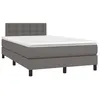 Image de vidaXL Sommier à lattes de lit matelas LED gris 120x190 cm similicuir
