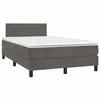Image de vidaXL Sommier à lattes de lit avec matelas LED gris foncé 120x190 cm