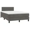 Image de vidaXL Sommier Ã  lattes de lit avec matelas LED gris foncÃ© 120x190 cm