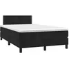 Image de vidaXL Sommier à lattes de lit et matelas LED noir 120x190 cm velours