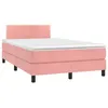 Image de vidaXL Sommier Ã  lattes de lit et matelas LED rose 120x190 cm velours