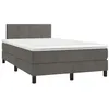Image de vidaXL Sommier à lattes de lit avec matelas LED gris foncé 120x190 cm