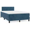 Image de vidaXL Sommier à lattes de lit avec matelas LED bleu foncé 120x190 cm