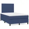 Image de vidaXL Sommier Ã  lattes de lit matelas et LED bleu 120x190 cm tissu