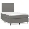 Image de vidaXL Sommier à lattes de lit matelas LED gris foncé 120x190 cm tissu