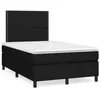 Image de vidaXL Sommier à lattes de lit matelas et LED noir 120x190 cm tissu