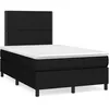 Image de vidaXL Sommier Ã  lattes de lit matelas et LED noir 120x190 cm tissu