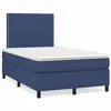 Image de vidaXL Sommier à lattes de lit matelas et LED bleu 120x190 cm tissu