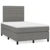 Image de vidaXL Sommier à lattes de lit matelas LED gris foncé 120x190 cm tissu