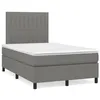 Image de vidaXL Sommier à lattes de lit matelas LED gris foncé 120x190 cm tissu