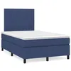 Image de vidaXL Sommier Ã  lattes de lit matelas et LED bleu 120x190 cm tissu