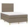 Image de vidaXL Sommier à lattes de lit matelas et LED taupe 120x190 cm tissu