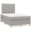 Image de vidaXL Sommier à lattes de lit matelas LED gris clair 120x190 cm tissu