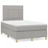 Image de vidaXL Sommier Ã  lattes de lit matelas LED gris clair 120x190 cm tissu