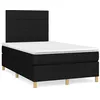 Image de vidaXL Sommier à lattes de lit matelas et LED noir 120x190 cm tissu