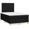 Image de vidaXL Sommier à lattes de lit matelas et LED noir 120x190 cm tissu
