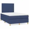 Image de vidaXL Sommier à lattes de lit matelas et LED bleu 120x190 cm tissu