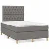 Image de vidaXL Sommier à lattes de lit matelas LED gris foncé 120x190 cm tissu